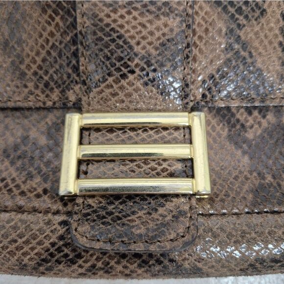 Divina Firenze LEATHER HANDBAG Snakeskin Print Abbi Crossbody Convertible - Picture 8 of 12